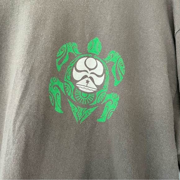 Tribal Sea Turtle Shirt Long Sleeve Brown Women’s Size Small Surfer Beach - Picture 11 of 11